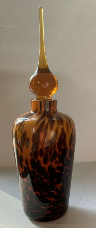 Vintage Leopard Print Perfume Bottle 7 - 3/4” Tall