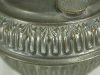 Antique 1892 Bradley & Hubbard B & H Oil kerosene Lamp Nickle metal table lamp 2
