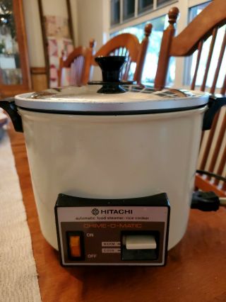Vtg Hitachi Chime - O - Matic 5.  6 Cup Automatic Food Steamer Rice Cooker