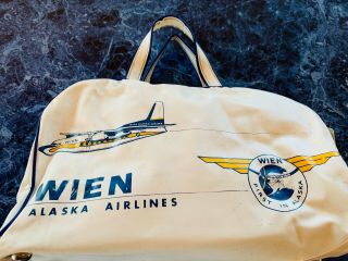 Vintage Wien Alaska Airlines Travel Bag.  Rare