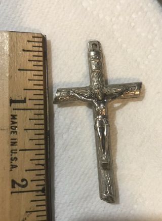 Vintage Crucifix Cross Necklace Pendant Made In Italy Religious Christianity