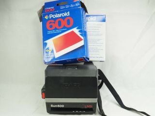 Vintage Polaroid Sun 600 Lms Camera With 1 Pack Instant Expired 20 Shot Film