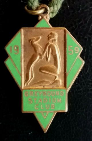 Vintage Greyhound Enamel Badge Brighton 1959 Annual Member