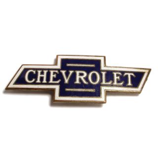 Antique Chevy Enamel Radiator Badge Emblem 1920 