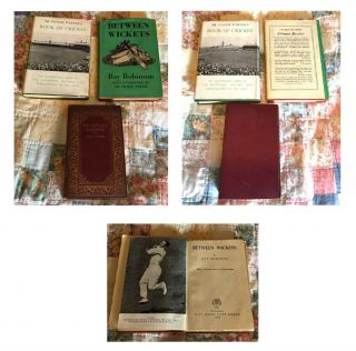 3 Old Vintage Cricket Books,  By Pelham Warner,  Ray Robinson,  Jack Hobbs All 1940s