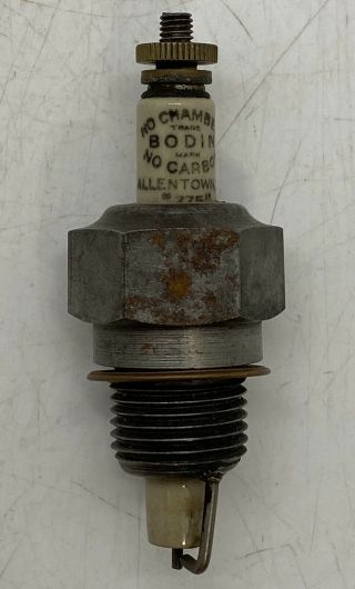 Old Antique Hit Miss Engine Rare Vintage Bodin “776” Allentown,  Pa.  Spark Plug