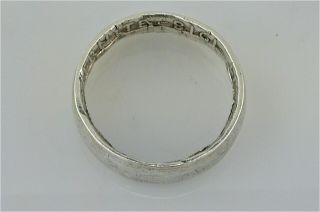 Vintage WWI 1916 ? Trench Art Hammered Coin Ring Size 8.  5 French Silver Franc 3