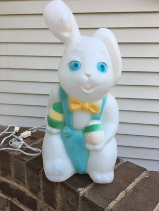 Vintage Empire Easter Bunny Rabbit With Eggs Holiday Blow Mold Light 15 "