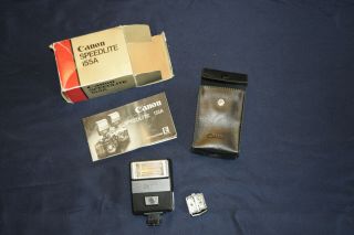 Vintage Canon Speedlite 155a Electric Shoe Mount Flash 35mm Slr W/ Case