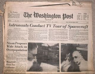 The Washington Post Sat July 19 1969 Us Astronauts Moon Landing Vintage News