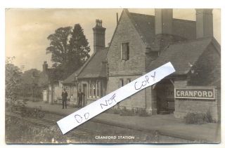 Rppc Cranford Railway Station,  Midlands.  Northamptonshire