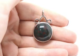 A Stunning Large Vintage C1976 Sterling Silver 925 Agate Pendant 27060