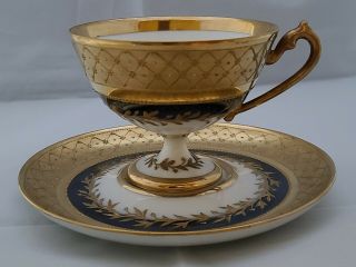 Rk Dresden Richard Klemm Ornate Cobalt Gold Cup Saucer