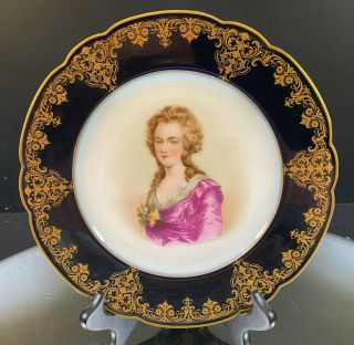 Sevres Portrait Plate - - Chateau De St.  Cloud - - Madame Elisabeth - - Lovely - - No Issues