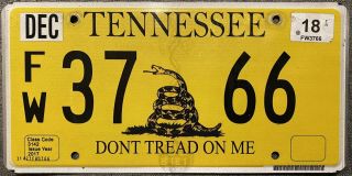 Obsolete 2017 Tennessee License Plate Don 