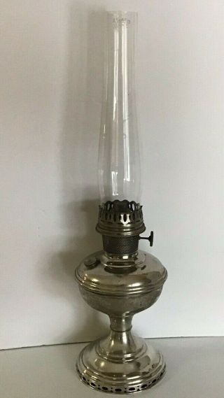 Antique Aladdin Kerosene Oil Table Lamp Model No.  11 Base Chimney