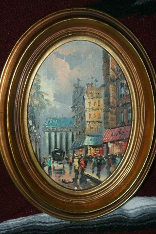 Vintage French Impressionist Oil Painting Signed MARINO - Paris Street Scene 3