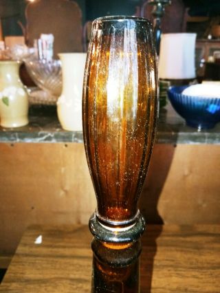 Vintage Embossed Fruit Amber Glass Wine Decanter Genie Bottle Dabs Portugal 3
