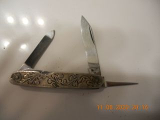 1910 Sterling Silver Pocket Knife Antique And Fully Functional