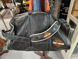 Harley Davidson Leather Duffle Bag,  W/tags 21 " Long.
