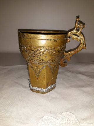 Antique South American Spanish Colonial Silver Cup Llama Mug Tankard