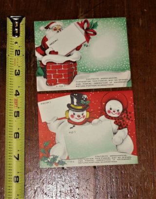 Vintage 1950s Christmas Tags Seals Gummed Stickers Wrapping Old Stock