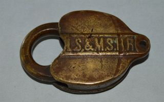 Antique Lake Shore & Michigan Southern Railroad Brass Lock Cast Letters