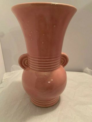 Sweet Vintage Pink Art Deco Brush Mccoy Usa 527 Vase - Vgc