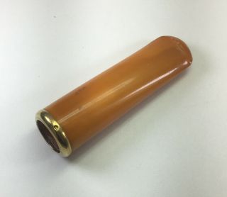 Antique French 18ct Gold & Amber Cigar Holder Size 2.  45” M131