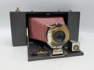 Antique Kodak No.  3 - A Model A 124 Film Folding Brownie Camera - Red Bellows