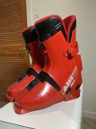 Vintage Nordica Nr955 Ski Boots Red Downhill Ski Boots Men’s Size 8/8.  5