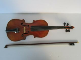 Antique (believe German) Violin & Bow (vg Cond)