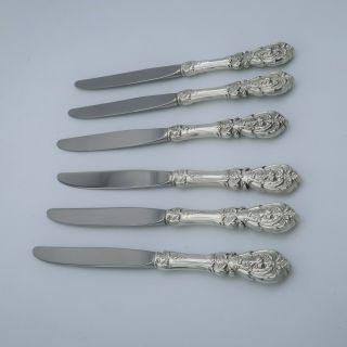 Set Of 6 Reed & Barton Sterling Silver Dinner Knives Francis L