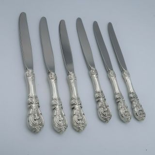 Set of 6 Reed & Barton Sterling Silver Dinner Knives Francis l 3