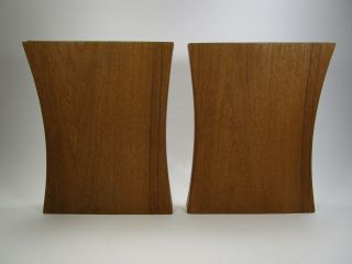 2 Danish Modern Mid Century Teak Wood Table Legs end coffee bench diy 2