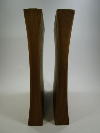 2 Danish Modern Mid Century Teak Wood Table Legs end coffee bench diy 3