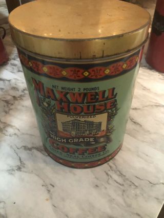 Vintage Maxwell House Coffee Can/tin 2 Pounds Cheek Neal Coffee Co.  Great Shape