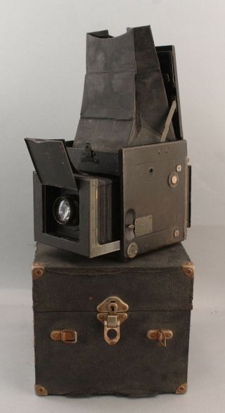 Antique 1910 Auto Graflex Slr 3x5 Camera,  & Case