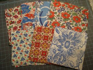 Red Blue Quilters Dream 28 Pc Vintage Feedsack Fabric Packet Quilts Crafting