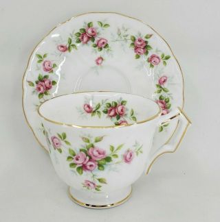 VINTAGE AYNSLEY TEA CUP & SAUCER GROTTO ROSE 185 FINE BONE CHINA MADE IN ENGLAND 2