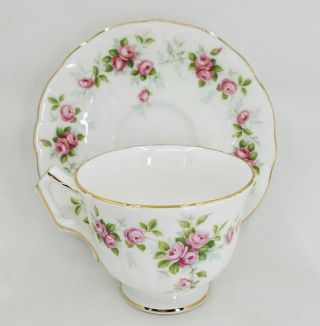 VINTAGE AYNSLEY TEA CUP & SAUCER GROTTO ROSE 185 FINE BONE CHINA MADE IN ENGLAND 3