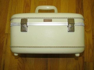 Vintage Samsonite Makeup Train Case Carry On Luggage W/key