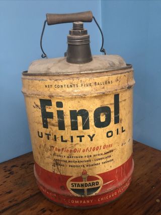 Finol Utility Oil Can 5 Gallon Vintage
