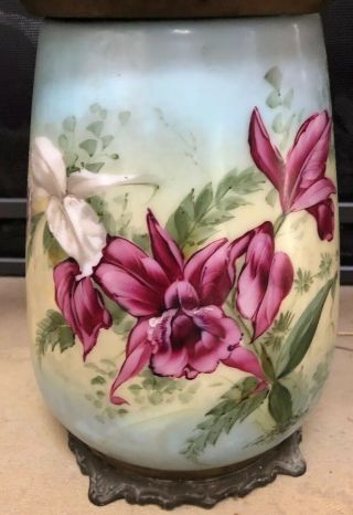 Antique Hand Painted Juno Miller Gone With The Wind Parlor Lamp Electrfied 27” 2