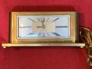 Antique Art Deco Mcm Seth Thomas Brass Bronze Electric Desk Clock