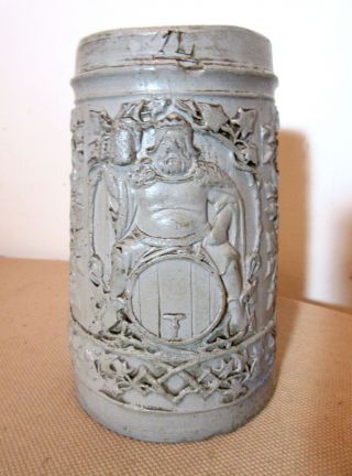 Antique 1800s Westerwald Regensburg German Pottery Stoneware Beer Stein Mug Cup