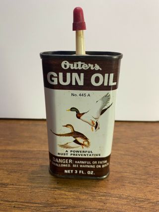 Vintage Outters Gun Oil Tin 3 Oz