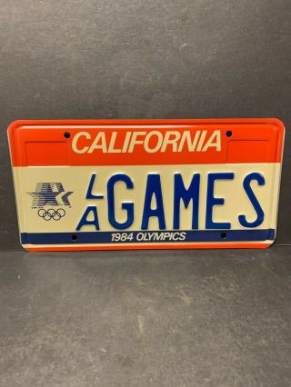 Nos 1984 Olympics L.  A.  Games California License Plate