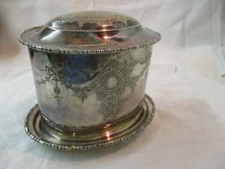 Antique England Sheffield Atkin Bros Silver Plated Biscuit Box Mono Wjr