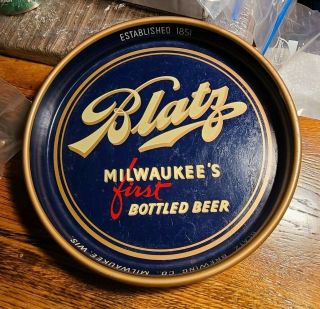Vintage 1940s Blatz Beer Tray Sign,  Milwaukee,  Wisconsin 13 "